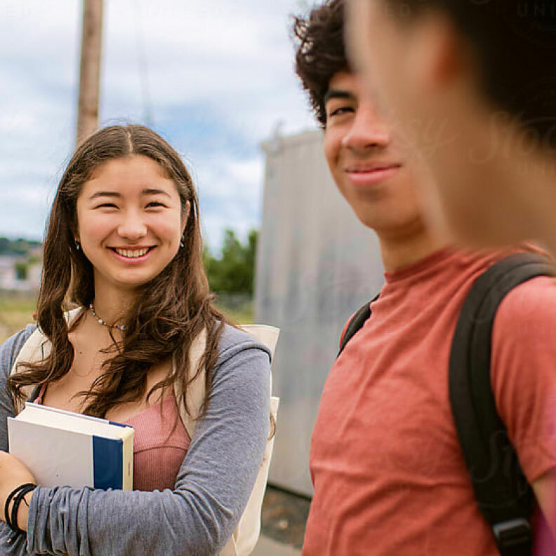 students outside